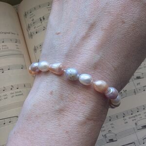 Elegant Multi Colour Faux Pearl Bracelet